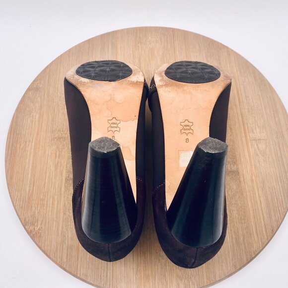 Taryn Rose Heels 8 Brown Mesh Suede Slip On Booties - Picture 11 of 11